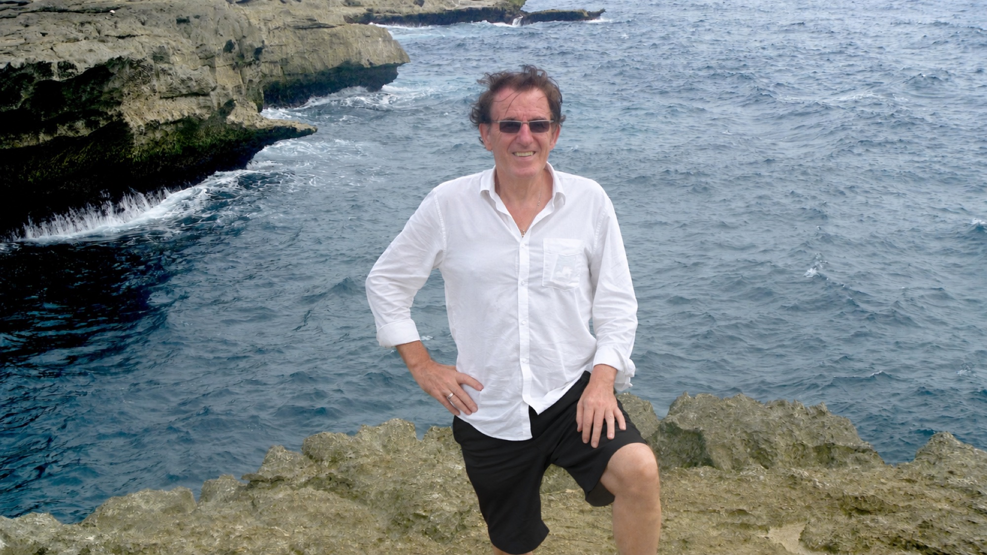 Bert on the rocky coast of Nusa Penida